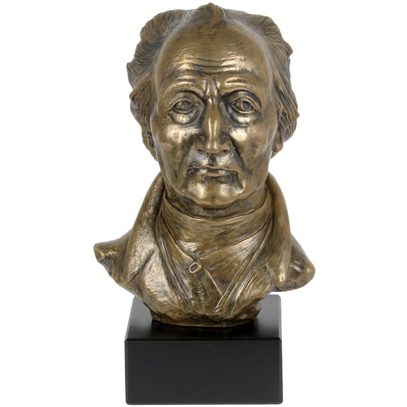 foto del prodotto johann wolfgang von goethe busto in marmo, statuetta di un personaggio famoso, decorazione per ufficio, scuola e hotel di art dog