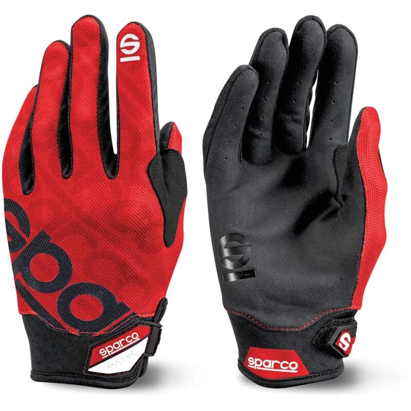 foto del prodotto sparco 002093 guanti lavoro regolabili polso rinforzo tra police indice rosso xl