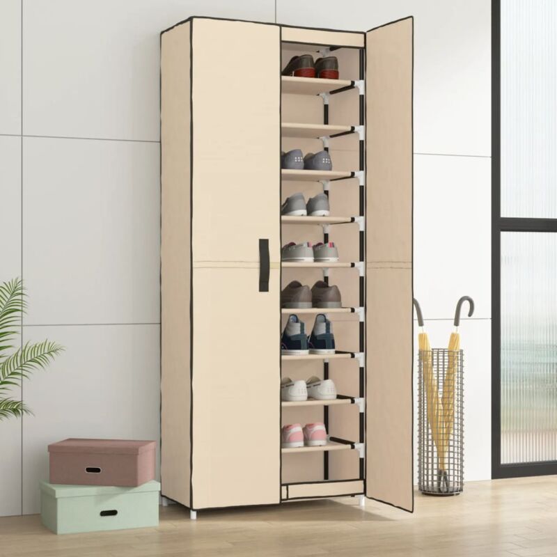foto del prodotto furniture limited scarpiera crema 60x30x166 cm tessuto