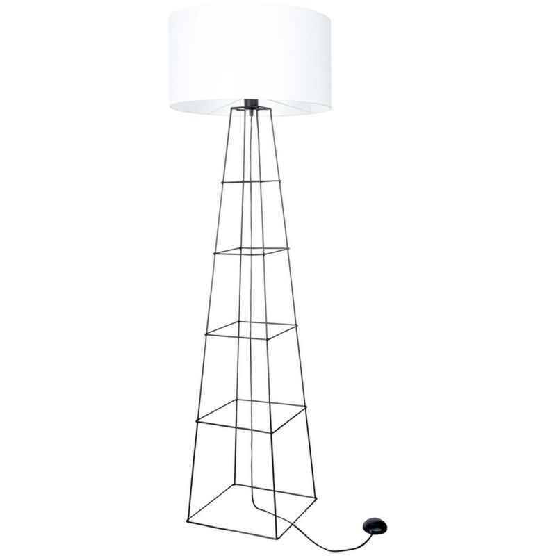 foto del prodotto epikasa lampada da terra pisuerga, metallo, tessuto, nero, bianco, 50x50x160 cm