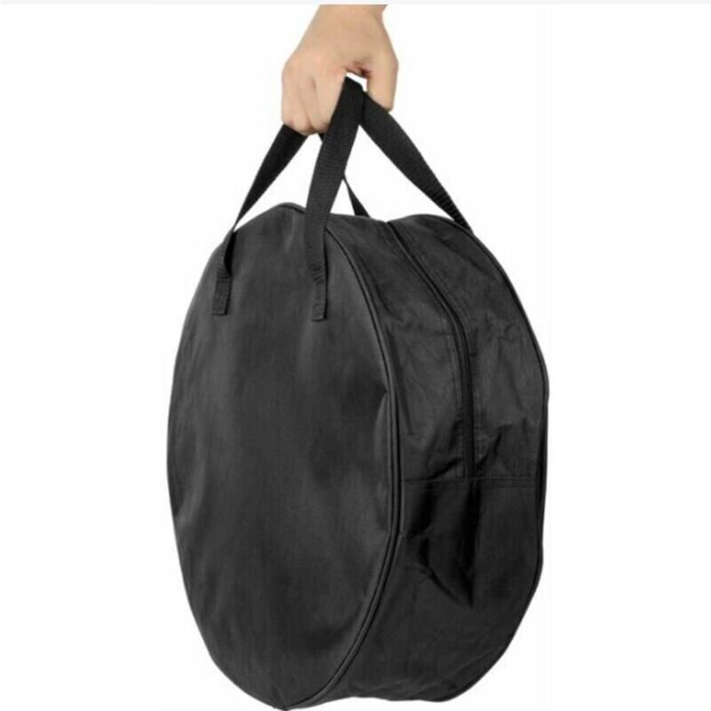 foto del prodotto fortuneville borsa portacavi da 16 con maniglia per il trasporto, doppia cerniera, borsa porta tubo dell acqua rotonda nera per roulotte,