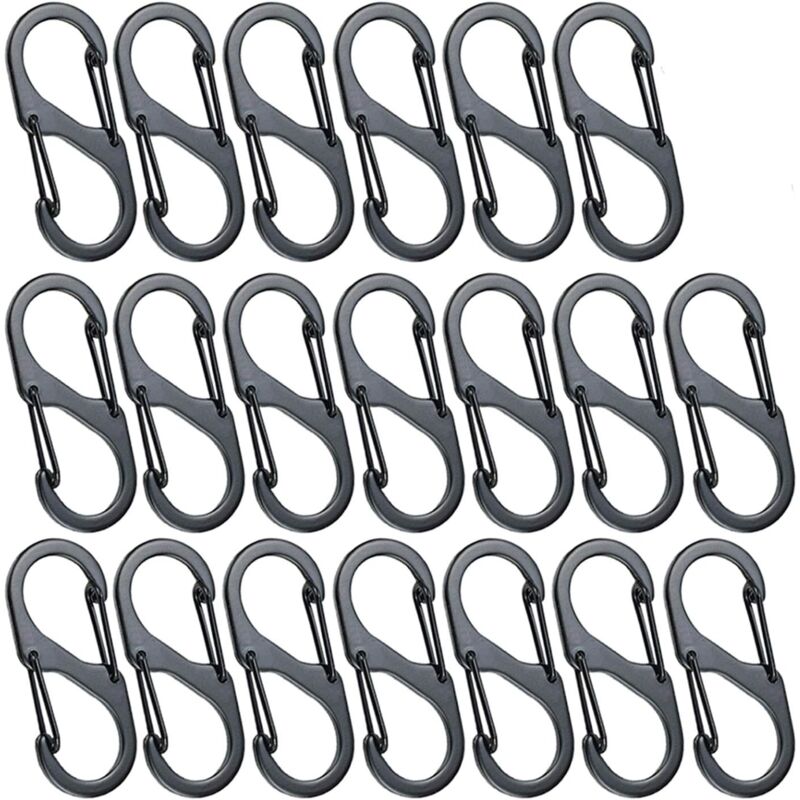 foto del prodotto fortuneville 50 pezzi mini s forma moschettone clip moschettoni lega di alluminio 8 forme durevole leggero impermeabile doppia fibbia, per casa,