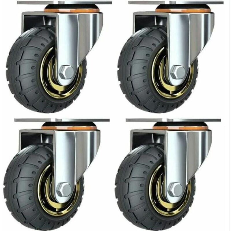 foto del prodotto fortuneville 4 pezzi 3 pollici ruote girevoli universali senza freni ruote silenziose per carrelli ruote girevoli universali ruote girevoli ruote