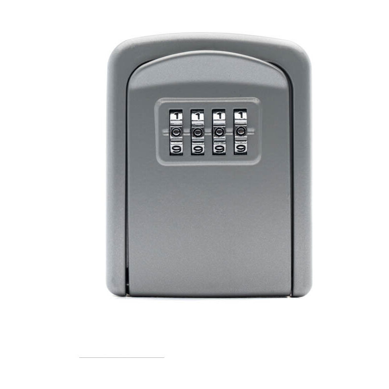 immagine 0 del prodotto cassetta portachiavi in argento, cassetta di sicurezza in lega di zinco con codice di combinazione a 4 cifre, per casa, garage, scuola