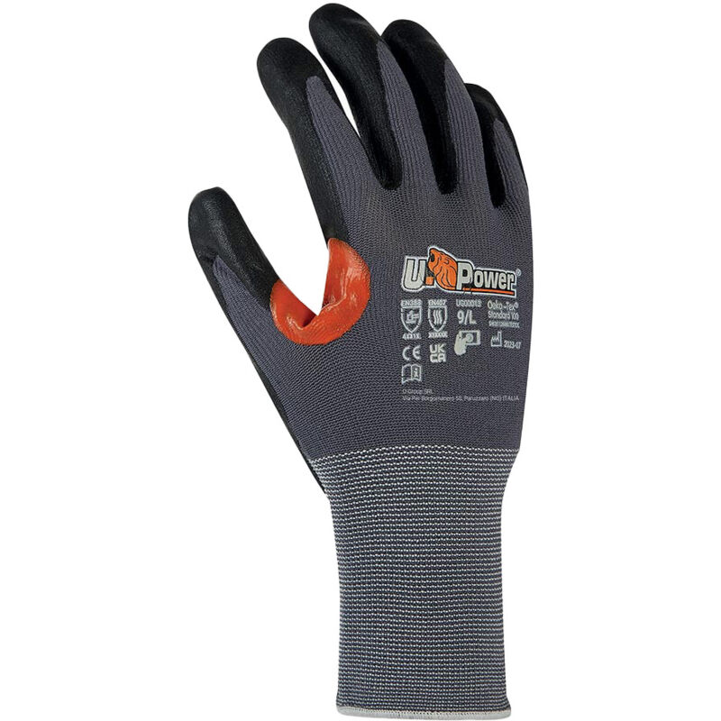foto del prodotto u power kumba guanti lavoro antinfortunistica nylon touchscreen grigio 7 s