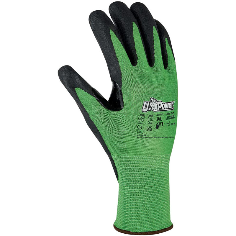 foto del prodotto u power kalix guanti lavoro antinfortunistica poliestere touchscreen verde 9 l