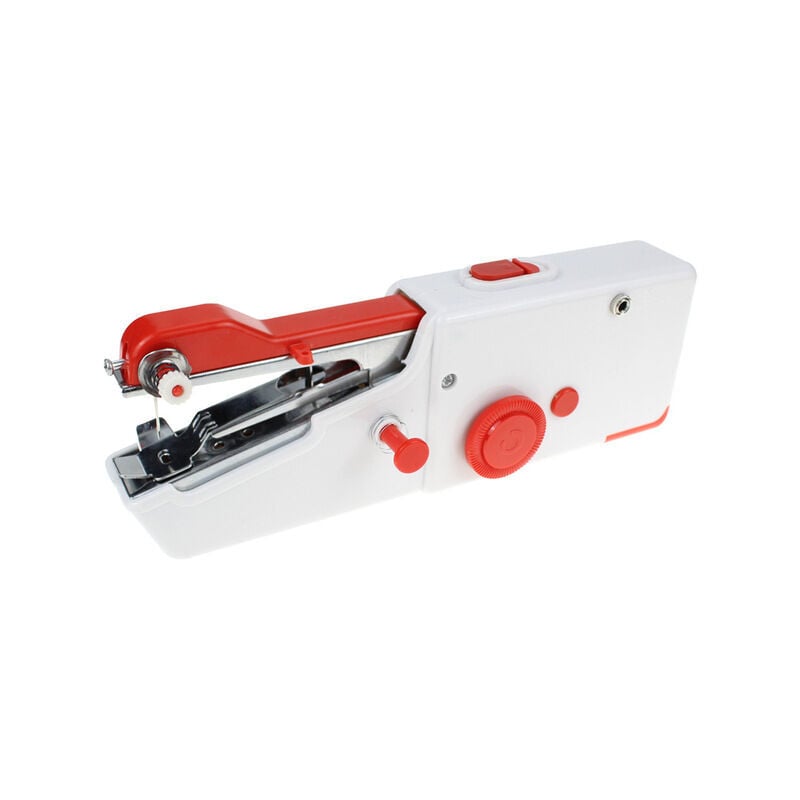 foto del prodotto fortuneville macchina da cucire portatile, mini macchina da cucire elettrica portatile per adulti, punto rapido adatta per abbigliamento, tessuti,