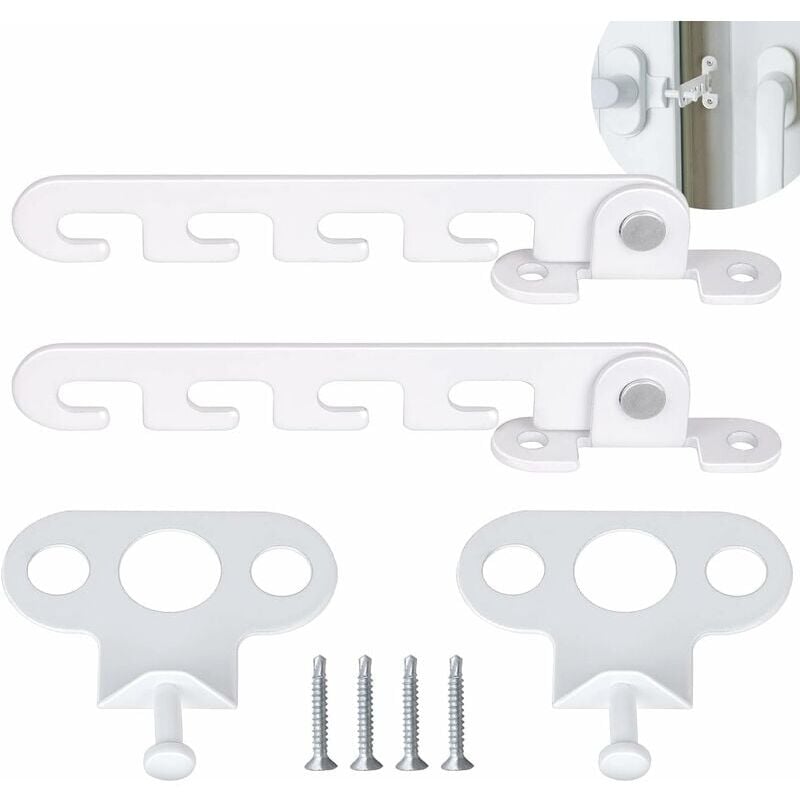 foto del prodotto 2 pezzi apriporta per finestra a battente limitatore per finestra con 4 viti fermo per finestra bianco 