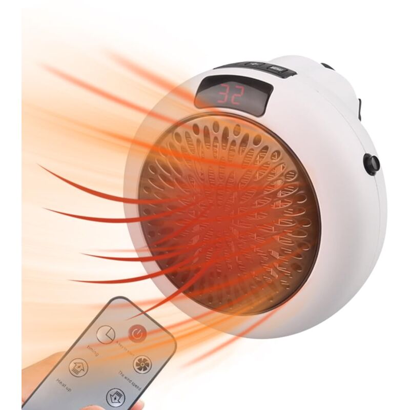 foto del prodotto kzq termoventilatore da parete, mini stufa elettrica con telecomando, termoventilatore da bagno montato a parete, riscaldatore elettrico economico