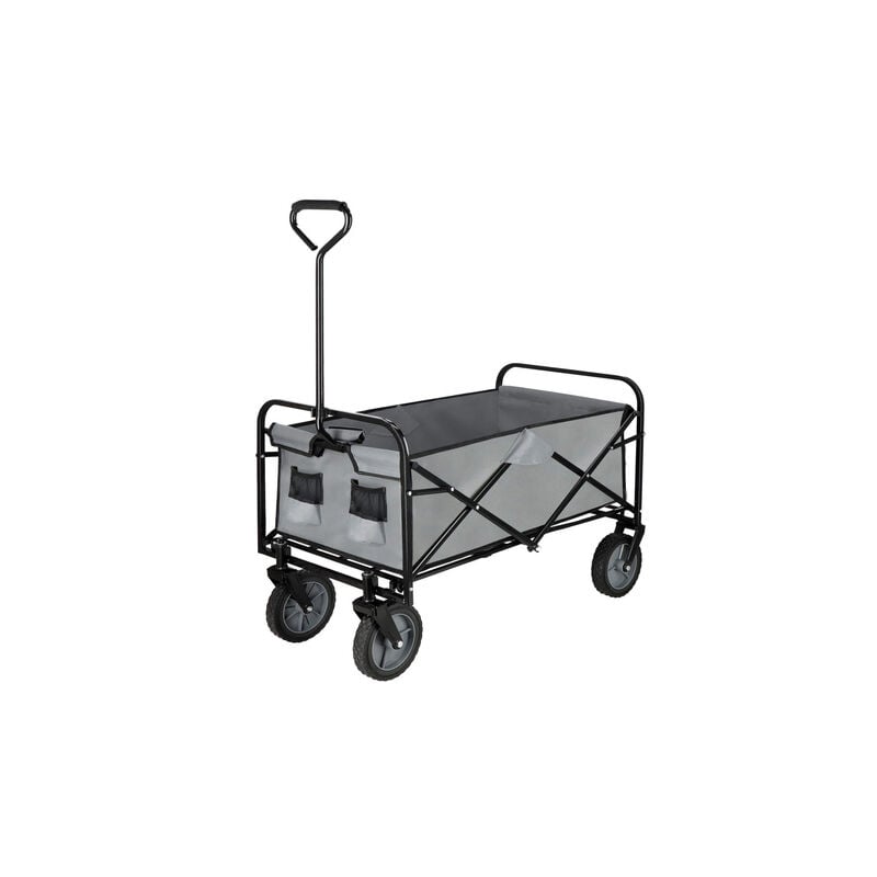 foto del prodotto carrello da giardino pieghevole per il trasporto, 80 kg, grigio nero