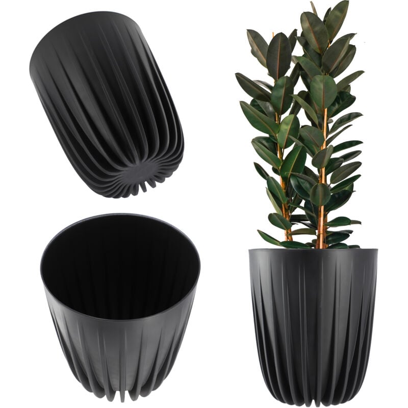 foto del prodotto vaso per piante kadax eco inserto nero 14,5x17 cm