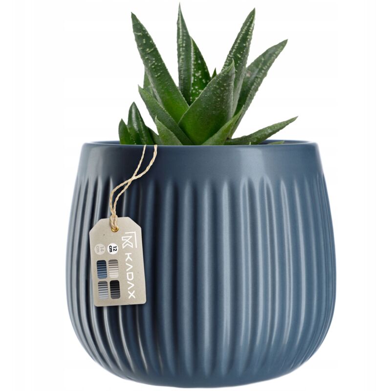 foto del prodotto vaso da fiori in ceramica kadax 12 cm, coperchio blu navy