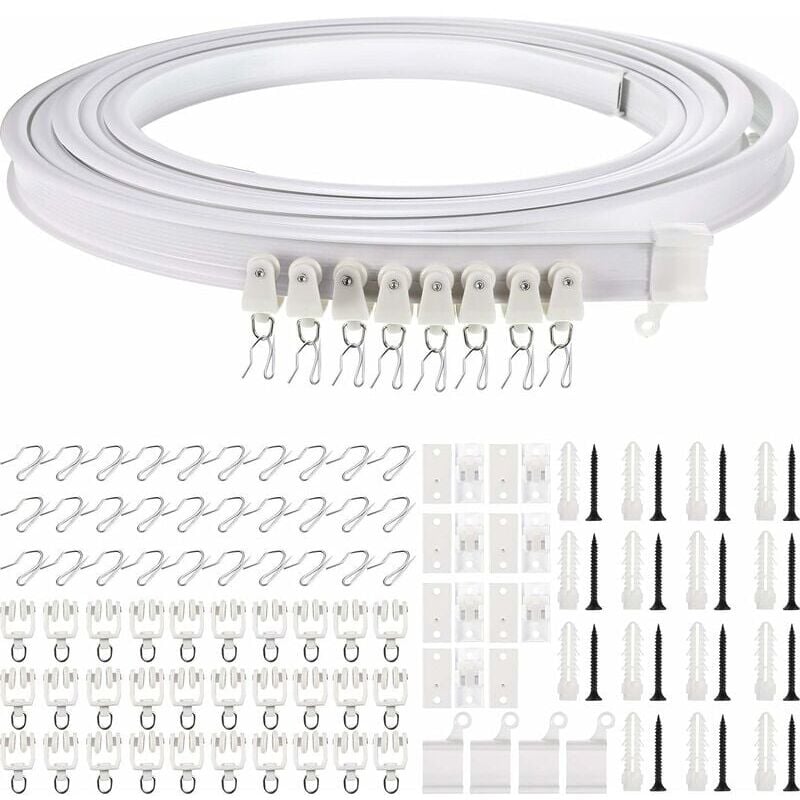 foto del prodotto kzq 5 metri binario per soffitto pieghevole binario per tende curvo supporto per tende da soffitto flessibile binario per finestre curvo per