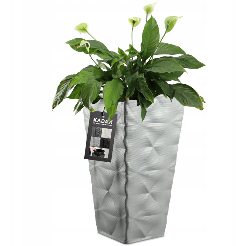 foto del prodotto vaso da fiori kadax vaso da fiori con inserto da giardino grigio 56 cm