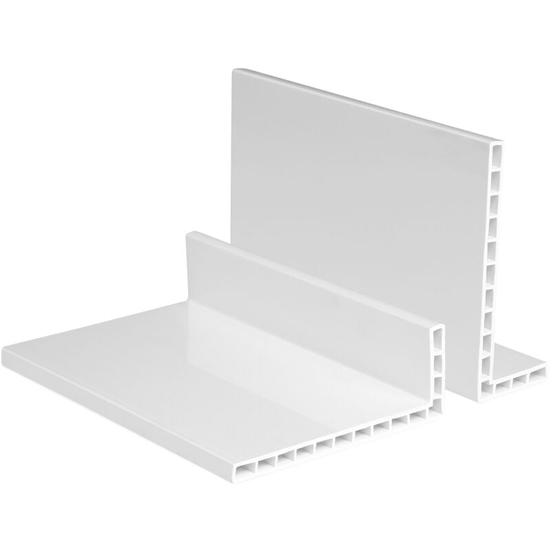 foto del prodotto listelli angolari pvc bianco 2m profili a camera cava, altezza bordo 6 7mm hj 80x180mm altezza bordo 7mm