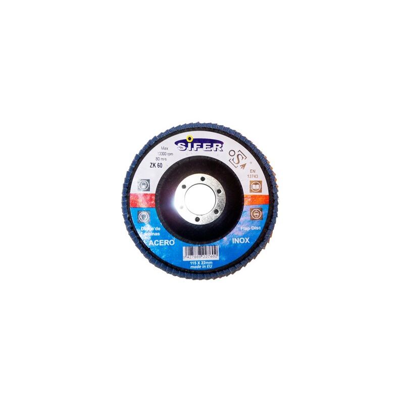 foto del prodotto disco abrasivo sifer per acciaio inox 180x22 grana 100