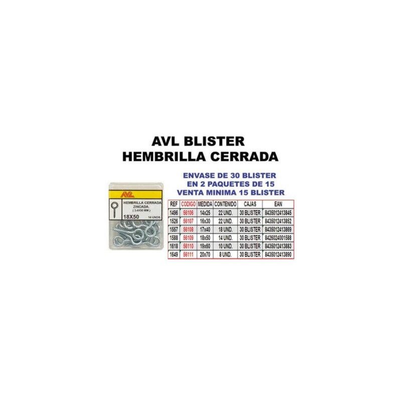 foto del prodotto fibbia gancio chiuso blister 14x25 zincato avl 1496