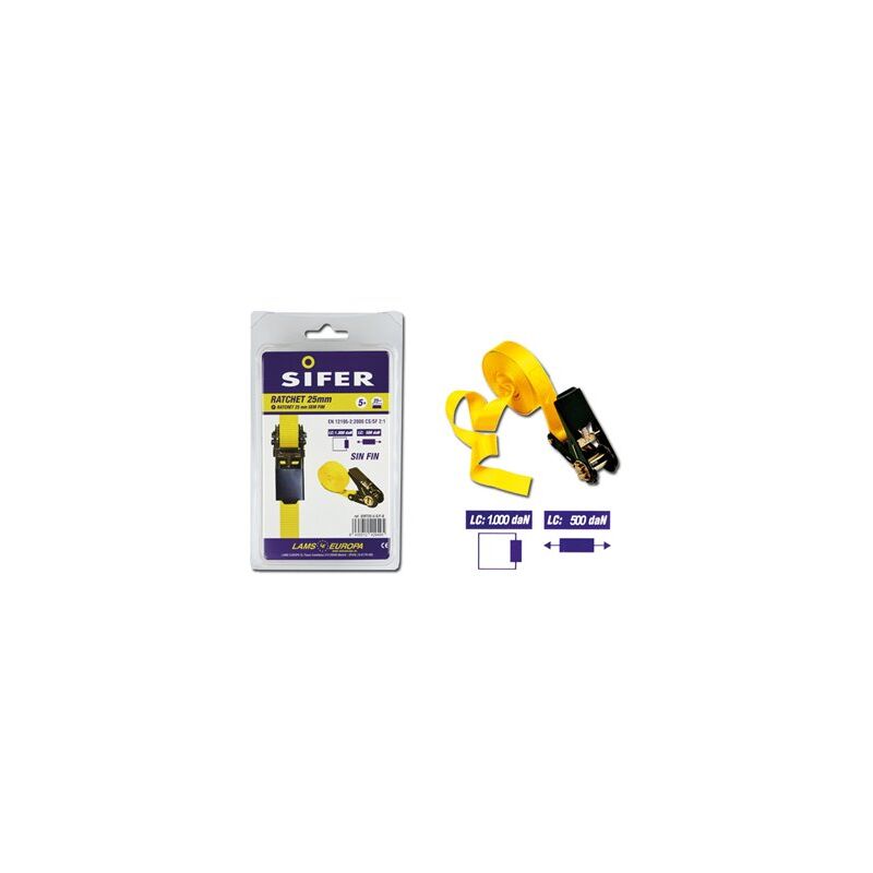 foto del prodotto cricchetto sifer 25 mm 5 m senza fine sirt25 5 sf b