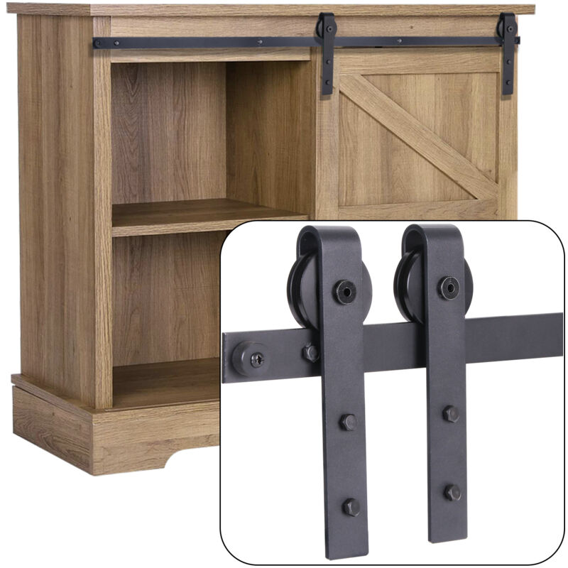 foto del prodotto stoex mini binario per porta scorrevole kit porta scorrevole accessori per porta per armadio porta tv, finestra porta singola 1.5m 4.92ft