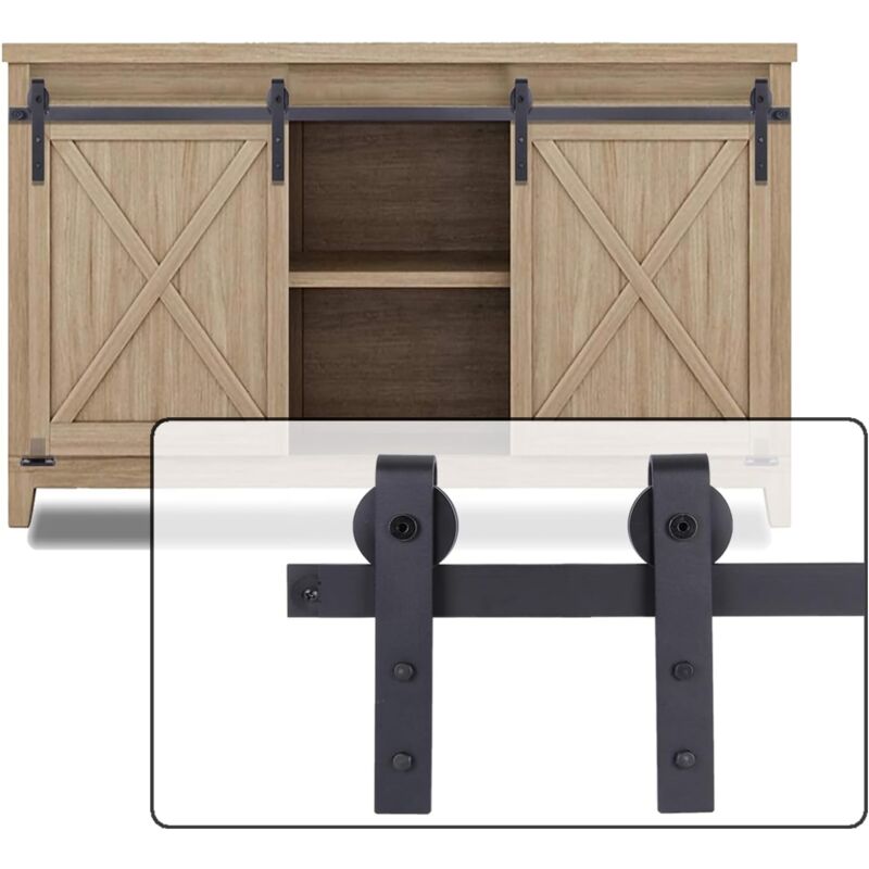 foto del prodotto jn.songs mini binario per porta scorrevole kit, accessori per armadio, porta tv, finestra 3.93ft 1.2m