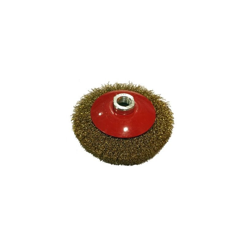 foto del prodotto mibricotienda spazzola conica 100 mm m14 brico filo ondulato laterale 35452018