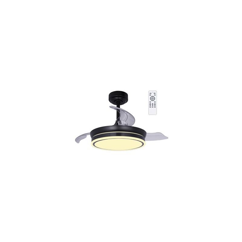 foto del prodotto ventilatore led pale pieghevoli moss mini nero 46w 5520lm cct dim
