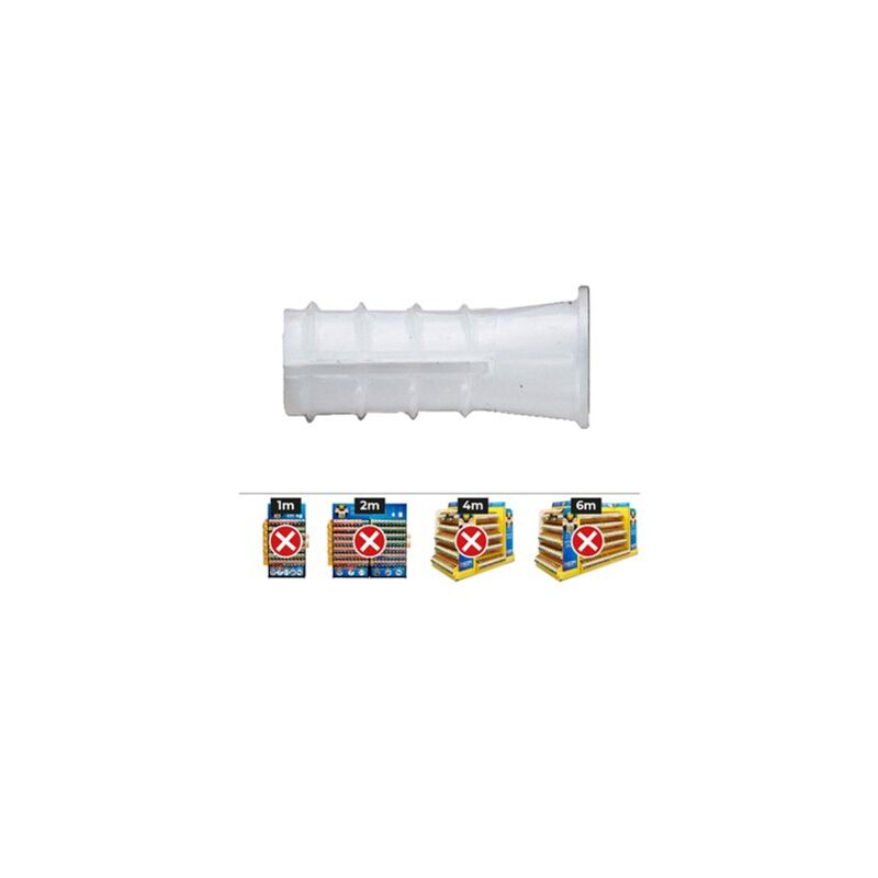 foto del prodotto spina tipo b 6mm in plastica bianca scatola da 500 unit 