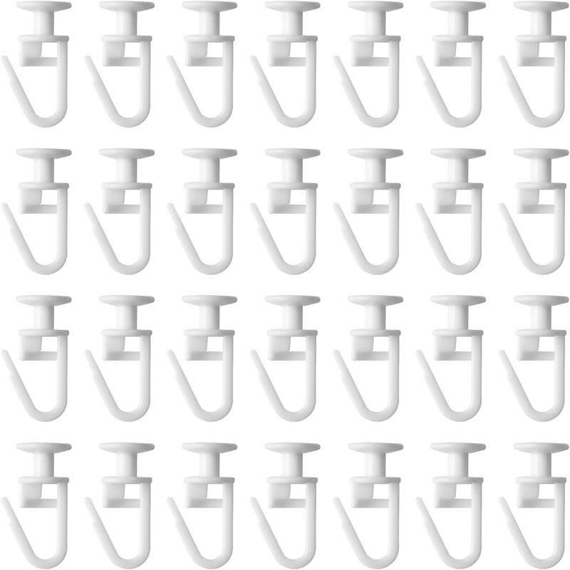 foto del prodotto 50 pezzi di binari per tende, cursori per binari per tende, ganci a clip, ganci per tende per binari per tende di tipo binario