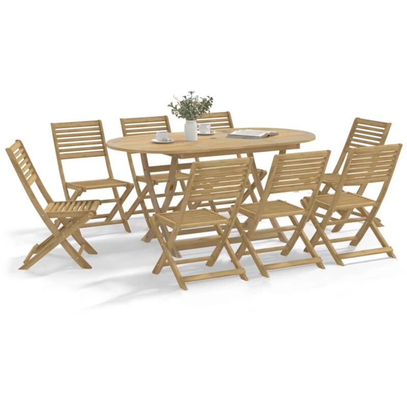 foto del prodotto vidaxl sedie giardino pieghevoli 8 pz 48,5x61,5x87 cm massello acacia