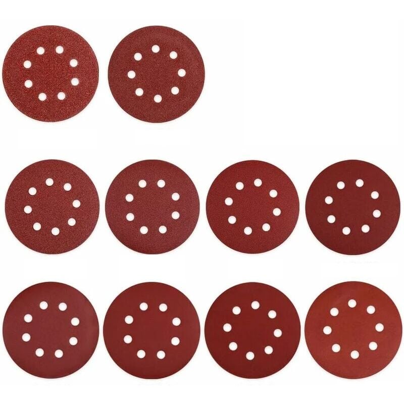 foto del prodotto cyslmuk 100 pezzi di dischi abrasivi in carta vetrata da 125 mm, dischi abrasivi 40 60 80 120 180 240 320 400 600 800, ideali per