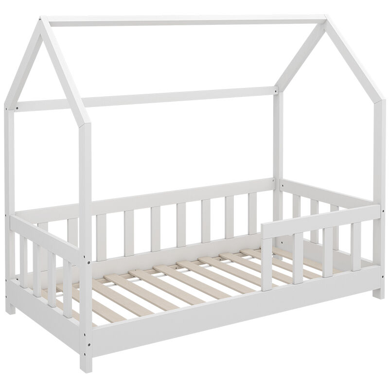 foto del prodotto letto montessori bambini michelle, bianco, 70x140 cm con protezione anticaduta, vitalispa