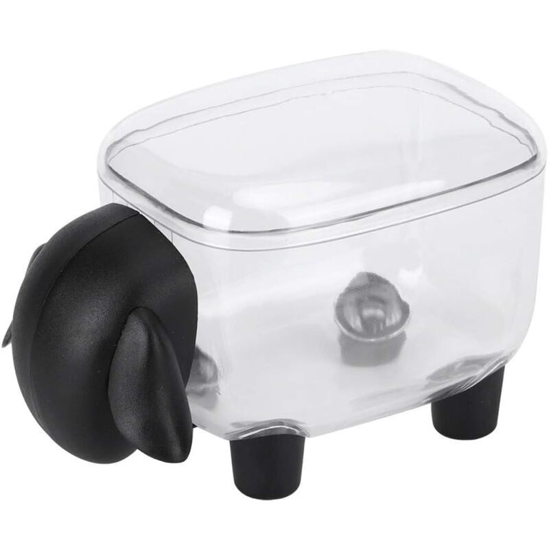 foto del prodotto scatola per cotton fioc, antipolvere, con cintura, scatola per riporre cotton fioc, scatola per riporre graffette nero 