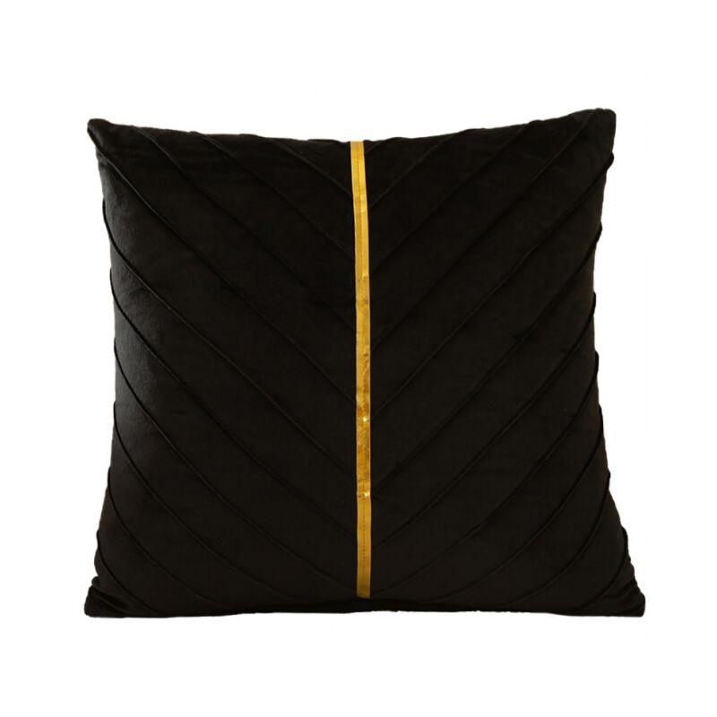 foto del prodotto nero 2 pezzi 45x45 cm moderno decorativo dorato divano federa vintage morbido cerniera nascosta per sedia soggiorno casa camera da letto set