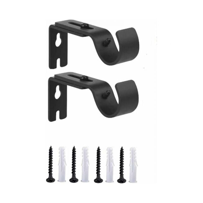 immagine 0 del prodotto cyslmuk set di 2 supporti da parete per aste per tende regolabili nere in metallo resistente