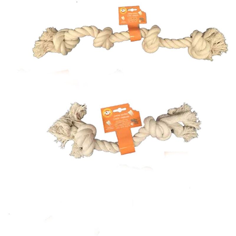 foto del prodotto ferribiella gioco cani cotone dentale 4 nodi 63 cm