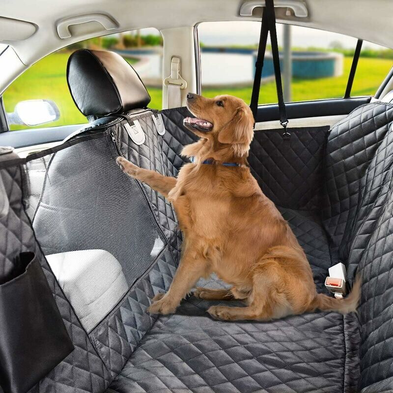 foto del prodotto coprisedili auto per cani impermeabili, coprisedili auto per cani, coperta protettiva antiscivolo antigraffio per cani con finestra di