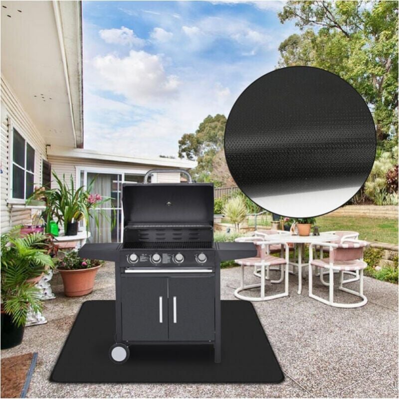 foto del prodotto tappetino per barbecue tappetino per barbecue e piastra tappetino protettivo per barbecue protezione per pavimenti, 39x72 pollici