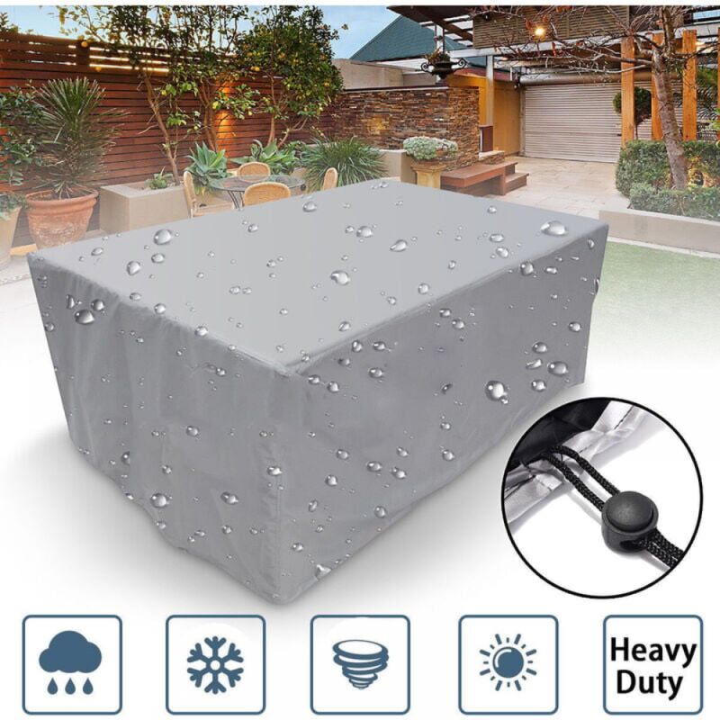 foto del prodotto 1 pz 242x162x100cm copertura per mobili da giardino rettangolare, poliestere, impermeabile, antipolvere, anti uv, per sedia o tavolo da giardino