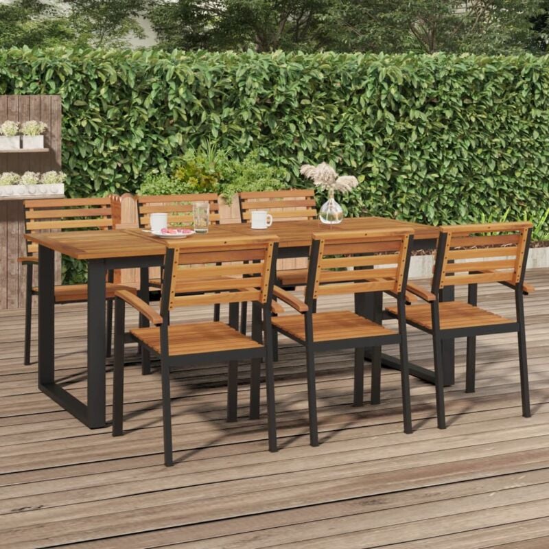 foto del prodotto vidaxl tavolo giardino con gambe a u 200x90x75cm legno massello acacia