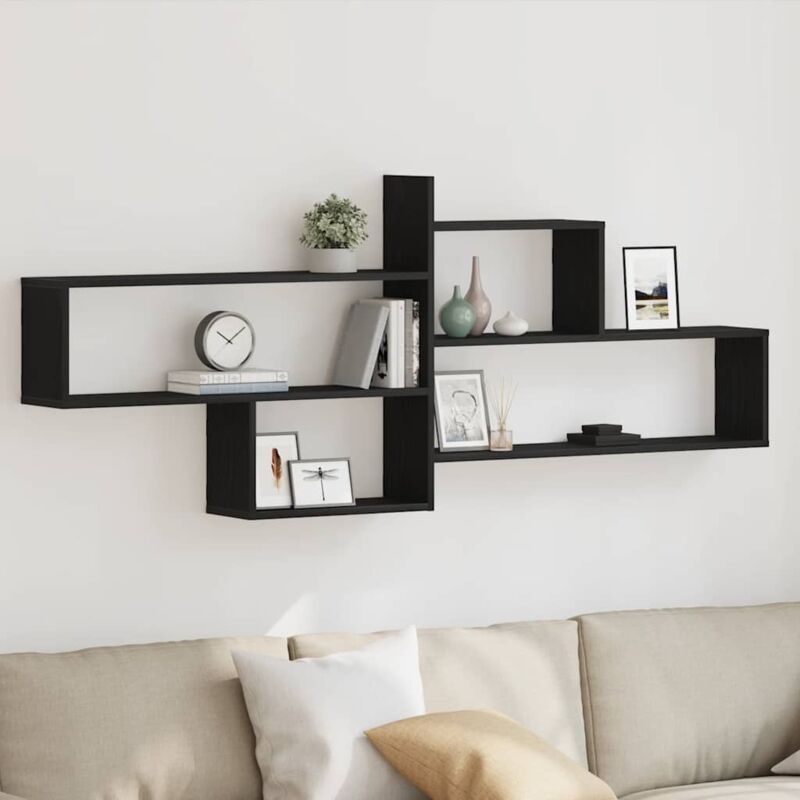 foto del prodotto mensola a parete rovere nero 167,5x18x68 cm in truciolato vidaxl