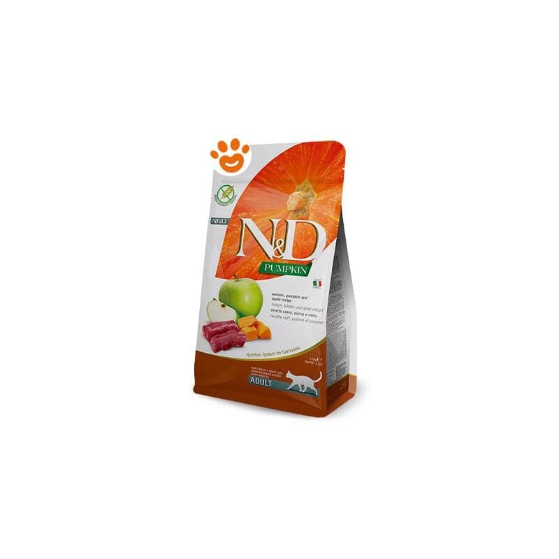 foto del prodotto farmina cat n d pumpkin adult cervo zucca e mela cat n d pumpkin adult cervo zucca e mela sacco da 5 kg