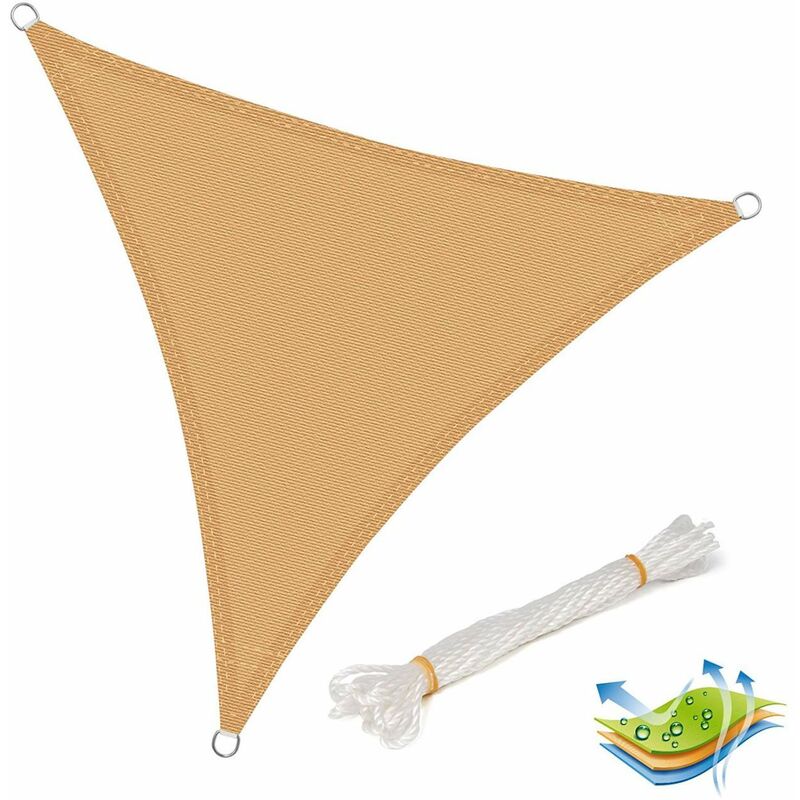 foto del prodotto tenda vela ombreggiante telo sole ombra giardino parasole sabbia 5x5x5 m woltu