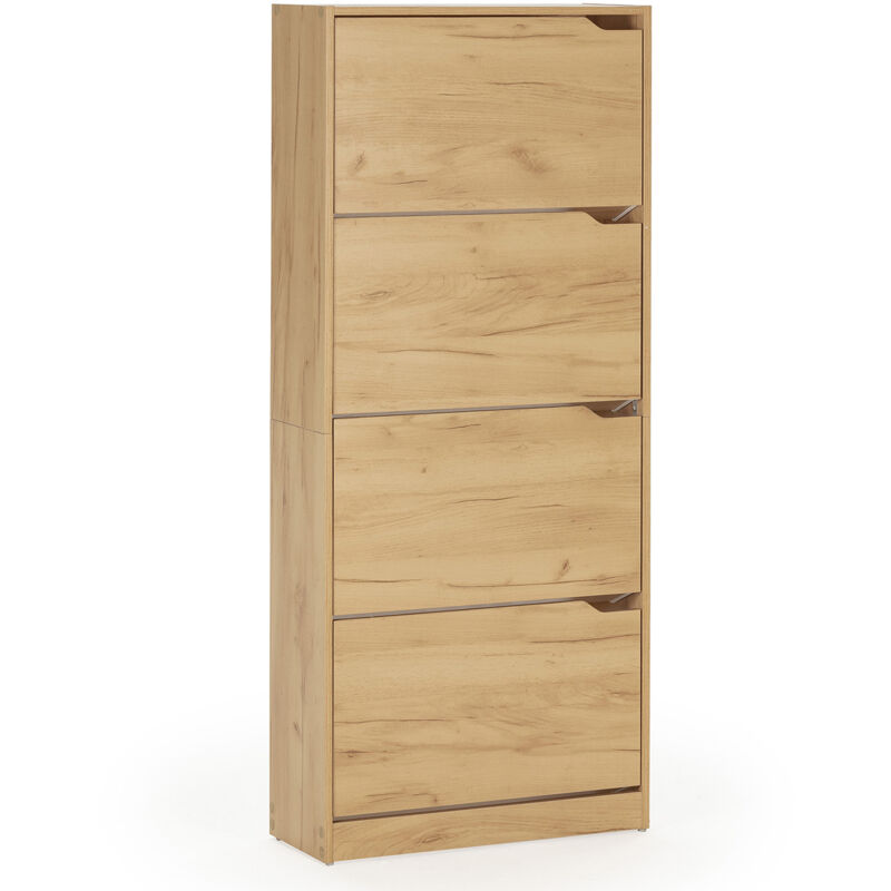 foto del prodotto mobile scarpiera angel 4 ante colore rovere chiaro, per 24 paia