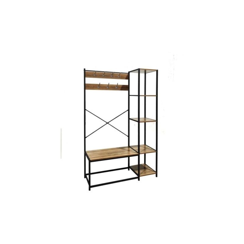 foto del prodotto industrial appendiabiti metal quercia 110x40x180 cm