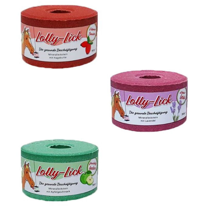 foto del prodotto sale per cavalli ai gusti mela, rosa canina e lavanda lolly lick 750 g rosa