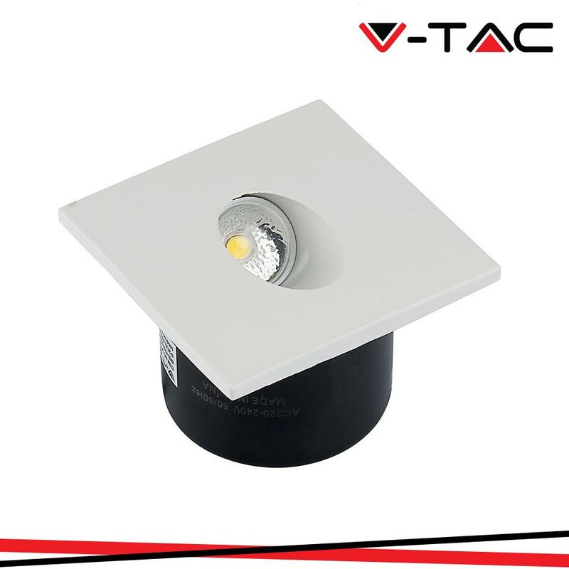 foto del prodotto v tac 3w led faretto calpestabile quadrato 4000k luce naturale