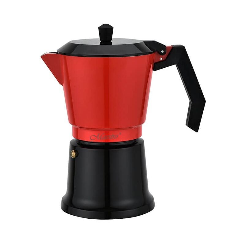 foto del prodotto caffettiera italiana feel maestro mr 1657 6 nero rosso alluminio 300 ml 6 tazze marca feel maestro ean 4820268321503