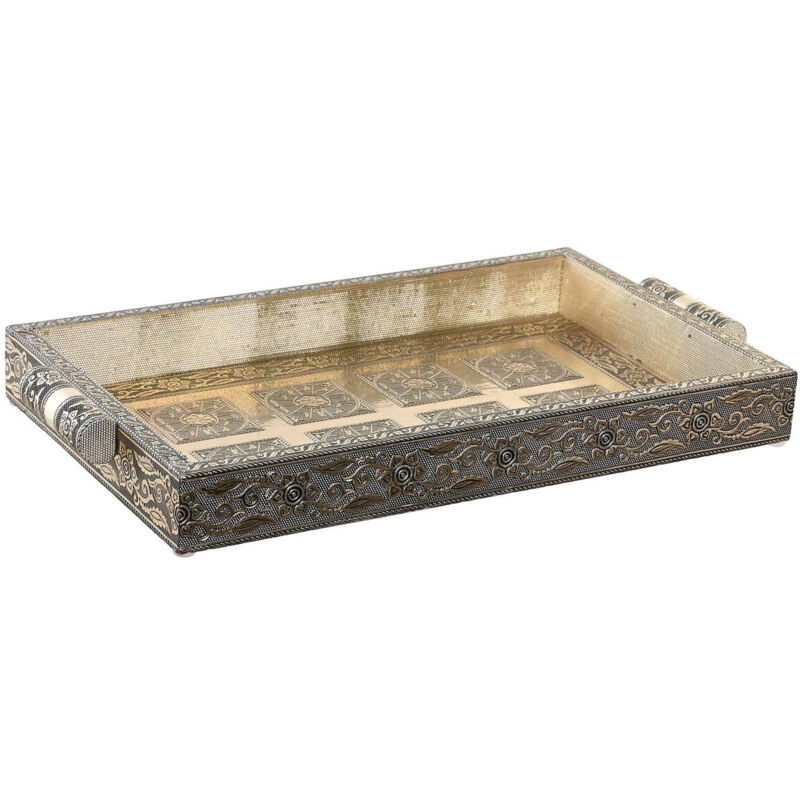 foto del prodotto vassoio dkd home decor champagne legno metallo 36 x 22 x 4 cm