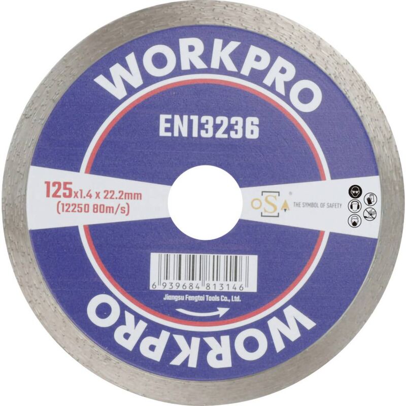 foto del prodotto gsoscr 2 disco diamantato 125 mm 1 pz. ceramica, porcellana, marmo, muratura, vetro, pietra calcarea, granito, workpro