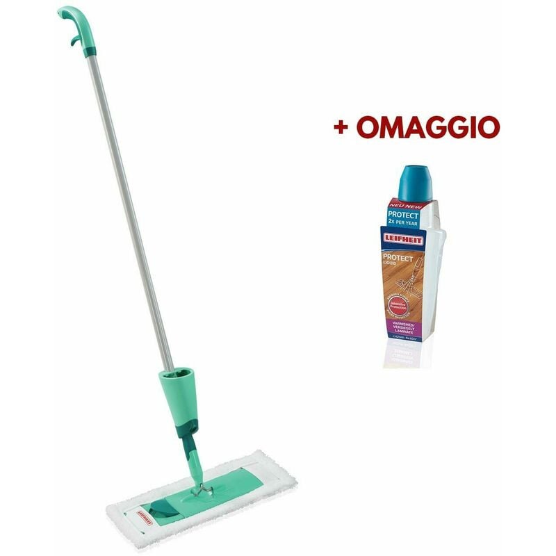 foto del prodotto leifheit care protect spray per pulizia parquet e laminato scopa mocio 56500